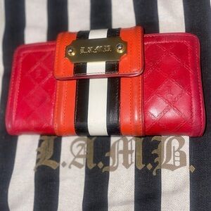 Sale 🔥 L.A.M.B. Red Wallet Gwen Stefani Luxury Leather Wallet.